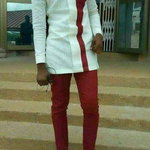 Ensemble homme tunique et pantalon bicolore