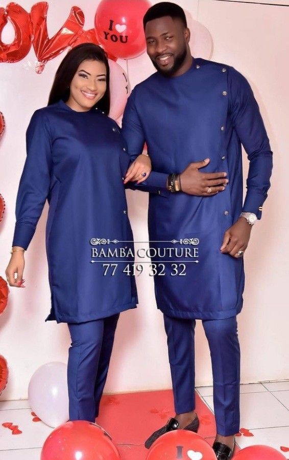 Ensemble tunique et pantalon traditionnel jaune et noir