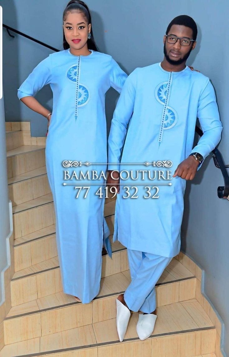 Ensemble tunique et pantalon traditionnel jaune et noir