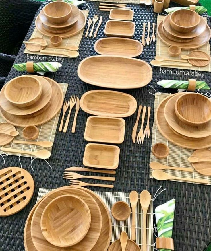 Plateau de service en bois à 5 compartiments