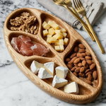 Plateau de service en bois à 5 compartiments
