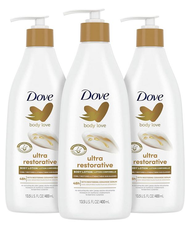 Lot de 3 lotions corporelles Dove Ultra Restorative 400ml