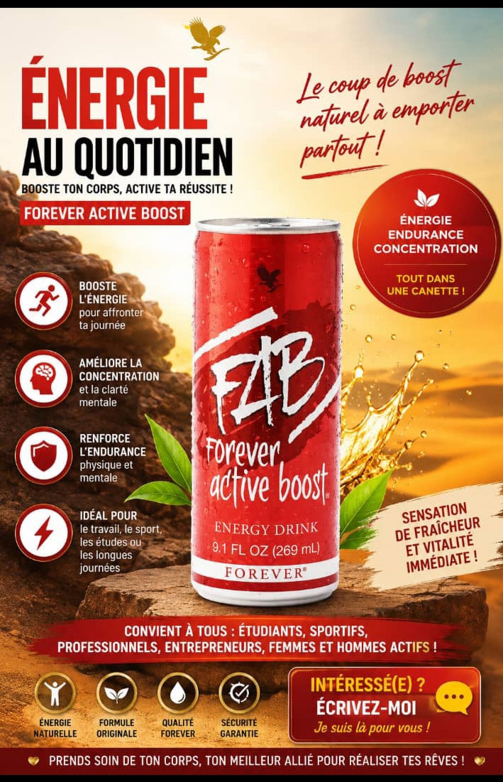 Boisson Énergisante Forever Active Boost (FAB) - 269 ml