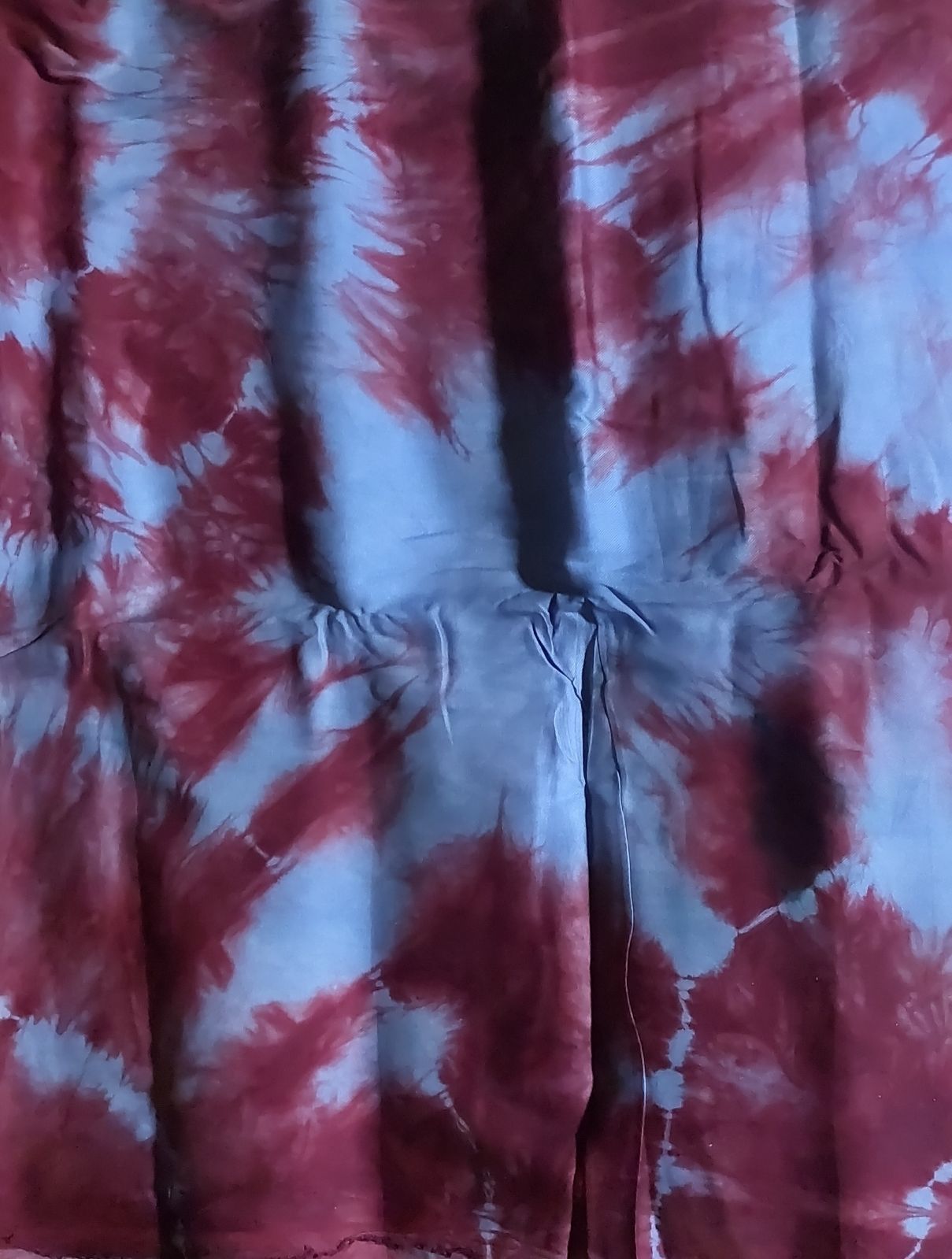 Pagne traditionnel kokodonda tie-dye orange et bleu