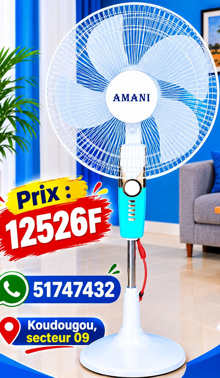 Ventilateur sur pied Amani
