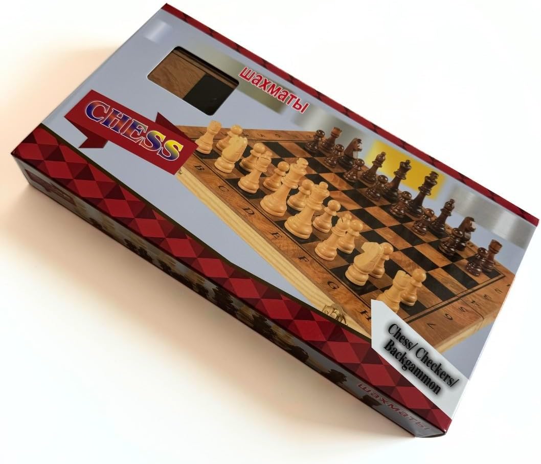 Jeu 3 en 1 Échecs, Dames et Backgammon