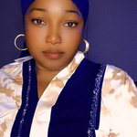 Ensemble tunique et foulard bleu et blanc