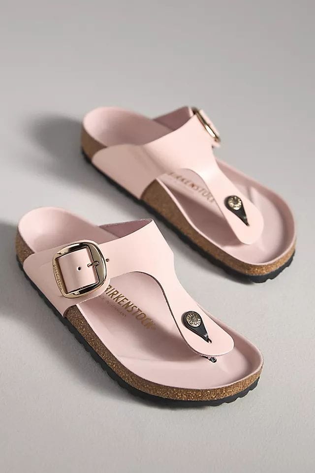 Sandales plates roses pour femme