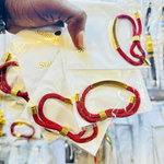 Bracelets en corde rouge et acier inoxydable