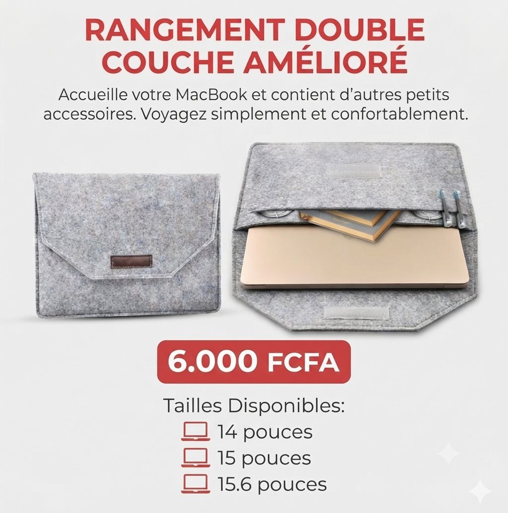 Housse de protection pour ordinateur portable en feutre
