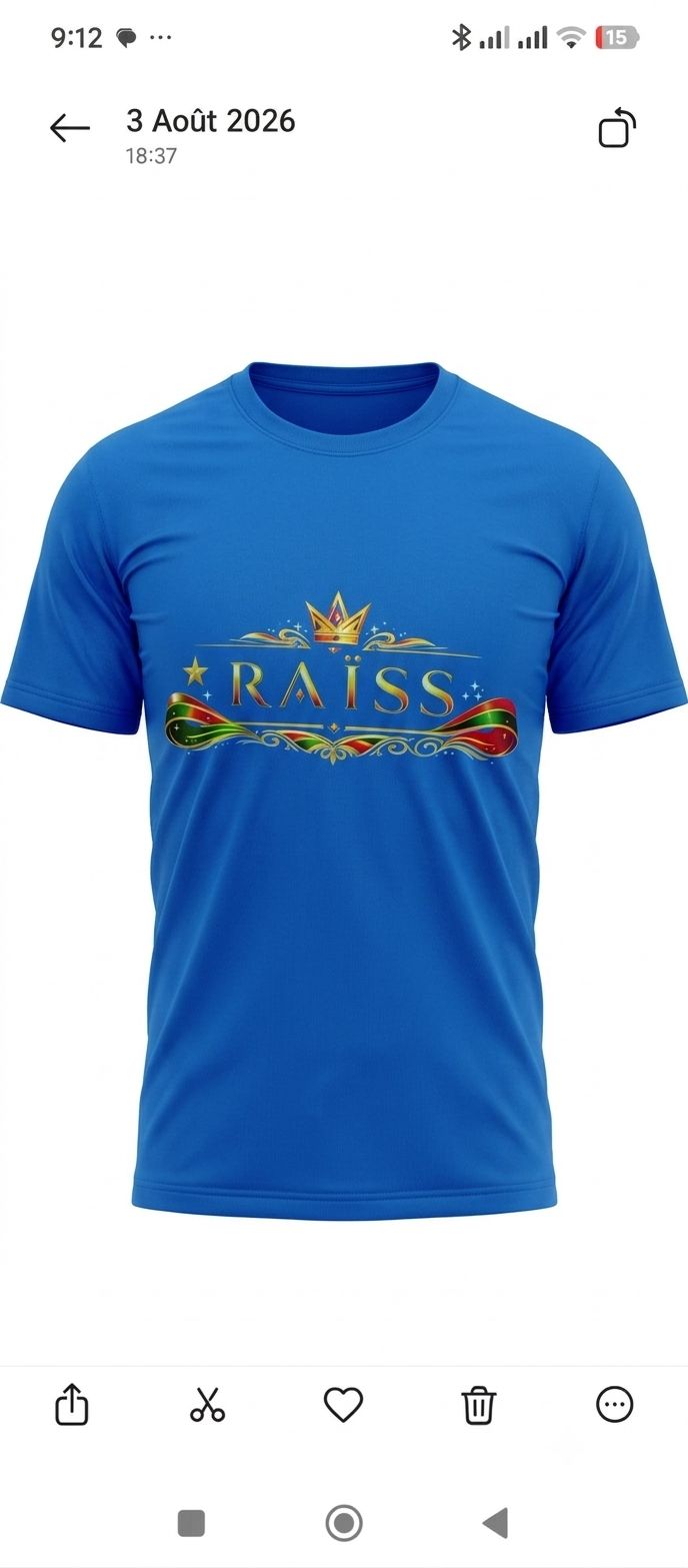 T-shirt de tout les couleurs avec impression Raïss Design